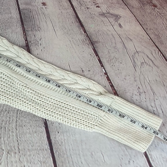 Banana Republic Cable Knit Pearl Wool Blend Ski Sweater Size Medium Cream - Picture 6 of 12